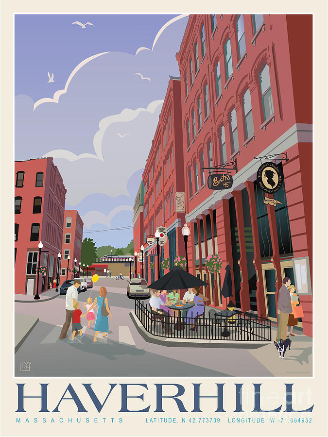 Downtown Haverhill Cultural District Painting by Leslie Alfred McGrath