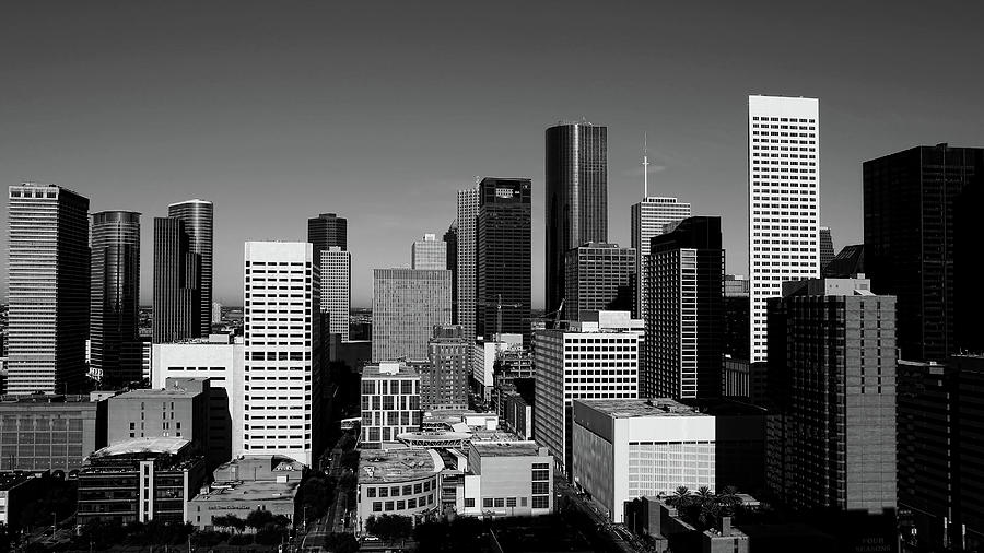 Downtown Houston Black and White Photograph by Judy Vincent