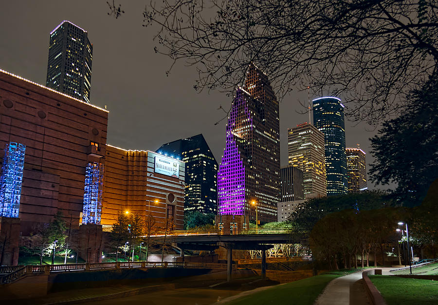 Downtown Houston by the Wortham Center Photograph by Tim Stanley