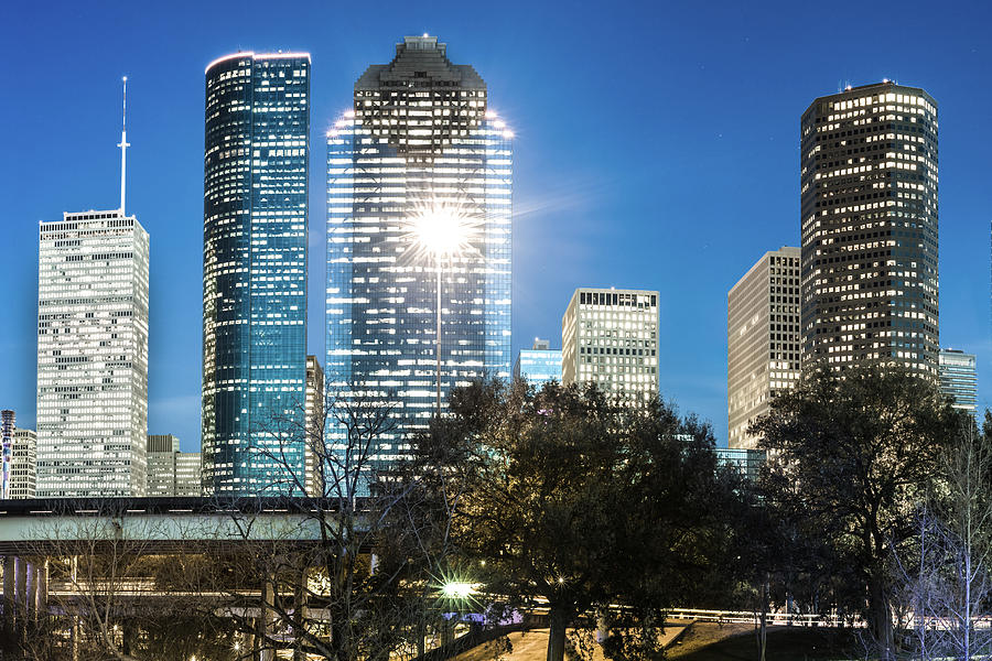 Downtown Houston Texas Skyline From The Buffalo Bayou Photograph