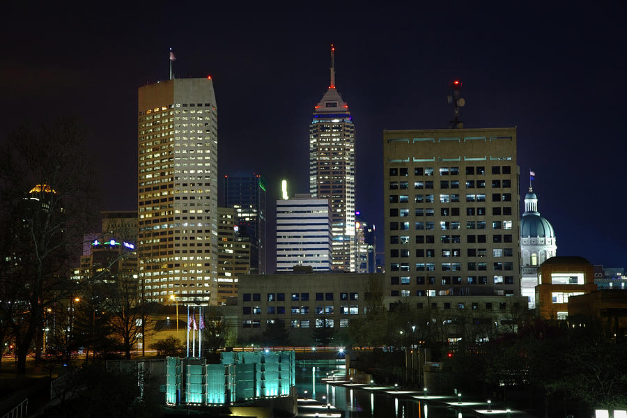 Downtown Indianapolis Indiana At Night Joey Lax Salinas 