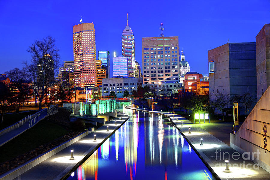 Indianapolis Photograph - Downtown  Indianapolis Indiana Skyline by Denis Tangney Jr