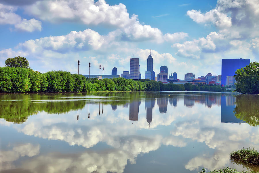 Downtown Indianapolis Skyline on the White River Photograph by Joey Lax ...