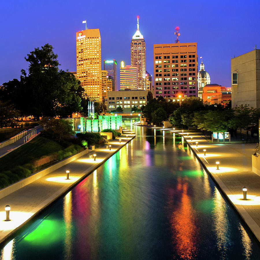 Downtown Indy Skyline Indianapolis Indiana 1x1 Photograph By Gregory