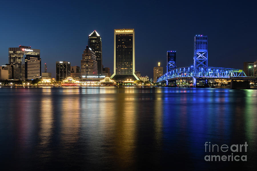 Downtown Jax at Blue Hour, Jacksonville, Florida Photograph by Dawna Moore Photography