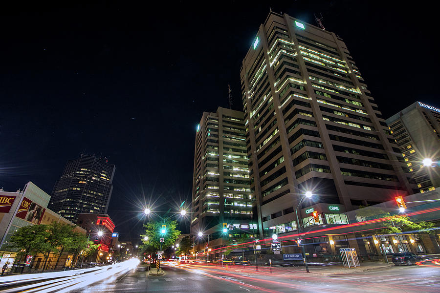 Downtown London, Ontario at night Photograph by Jay Smith