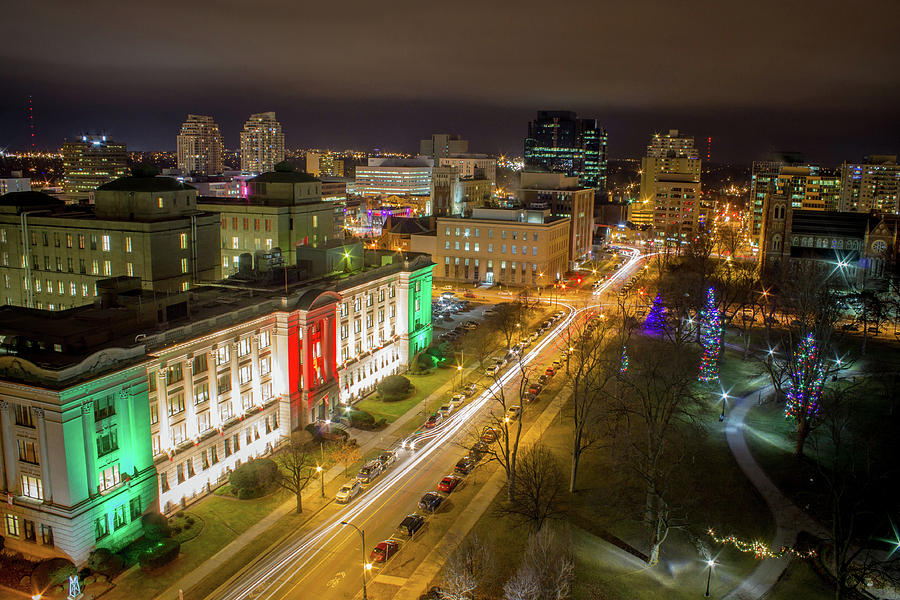 Downtown London, Ontario decorated for the holidays Photograph by Jay Smith