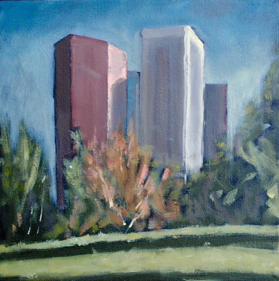 Downtown Los Angeles Painting by Richard Willson