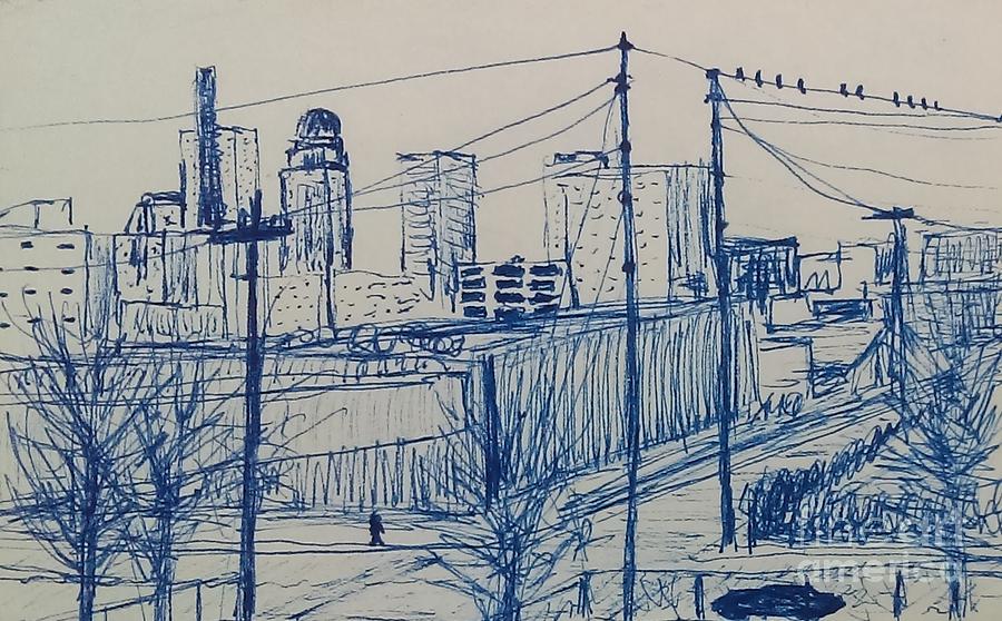 Downtown Louisville Drawing by Stacy C Bottoms