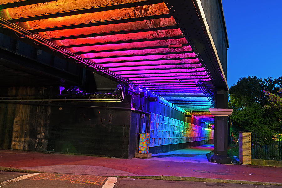 Downtown Lynn at Night Lynn MA Rainbow Bridge Photograph by Toby McGuire