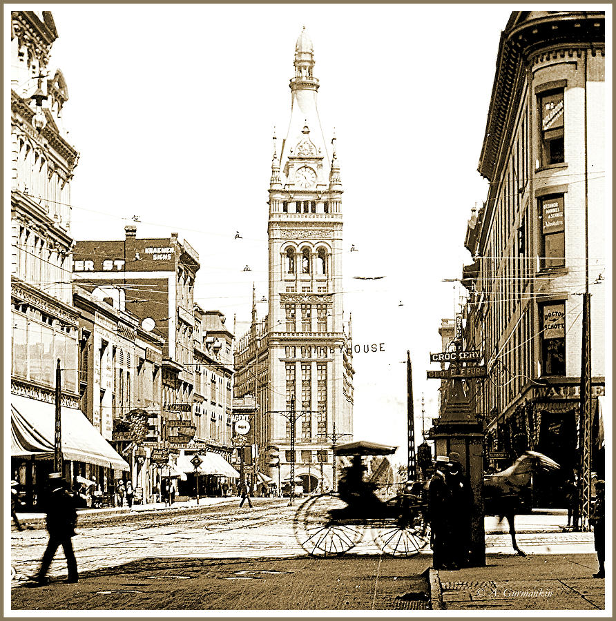 Downtown Milwaukee, c. 1915-1920, Vintage Photograph Photograph by A Macarthur Gurmankin