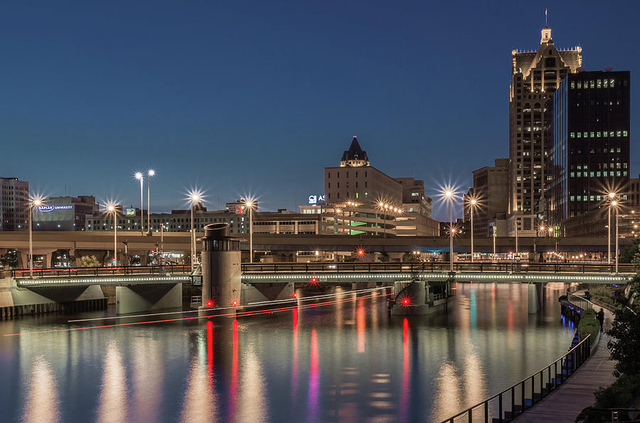 Downtown Milwaukee Riverwalk Photograph by Jeffrey Ewig