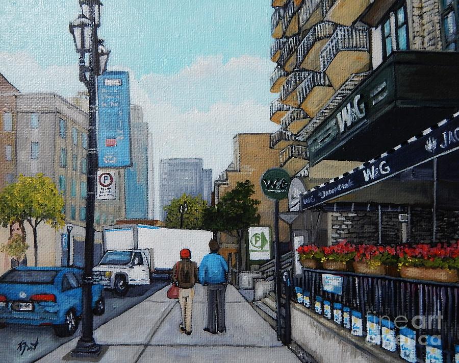 Downtown Montreal Painting by Reb Frost