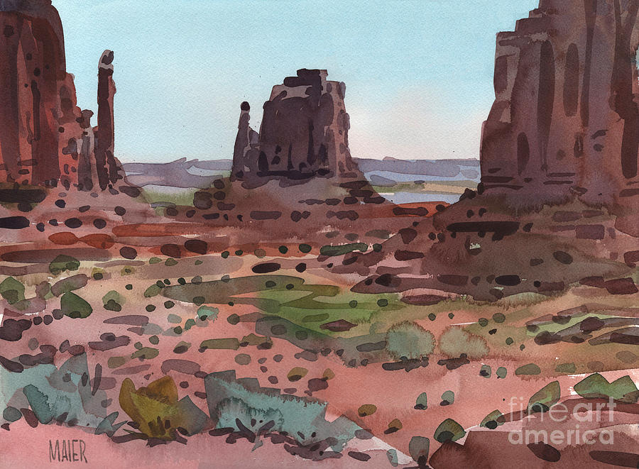 Landscape Painting - Downtown Monument Valley by Donald Maier
