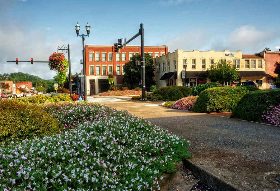 Flower Photograph - Downtown Murphy North Carolina by Greg and Chrystal Mimbs