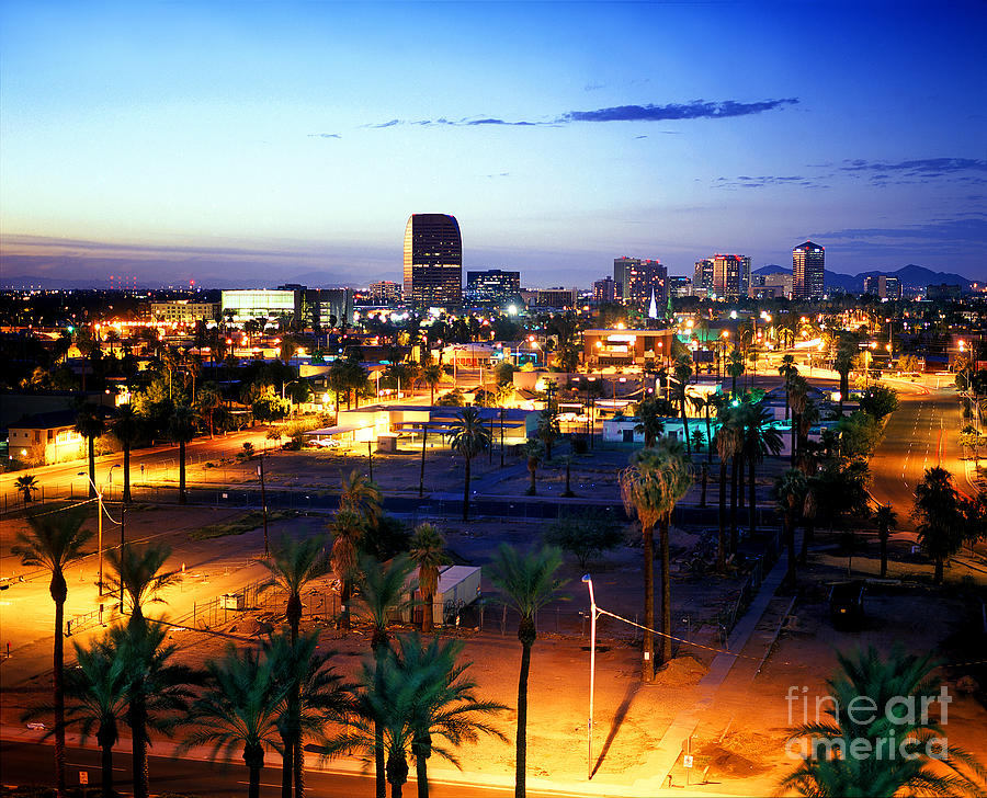 Downtown Phoenix in the Sunswet Photograph by Wernher Krutein