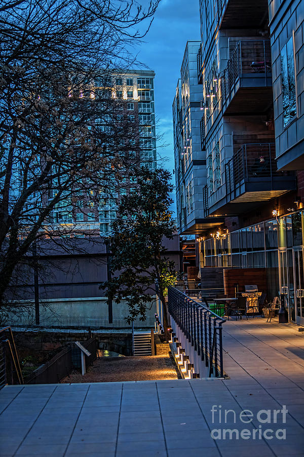 Downtown Richmond At Night By The Canal Walk 6334vt Photograph By Doug 