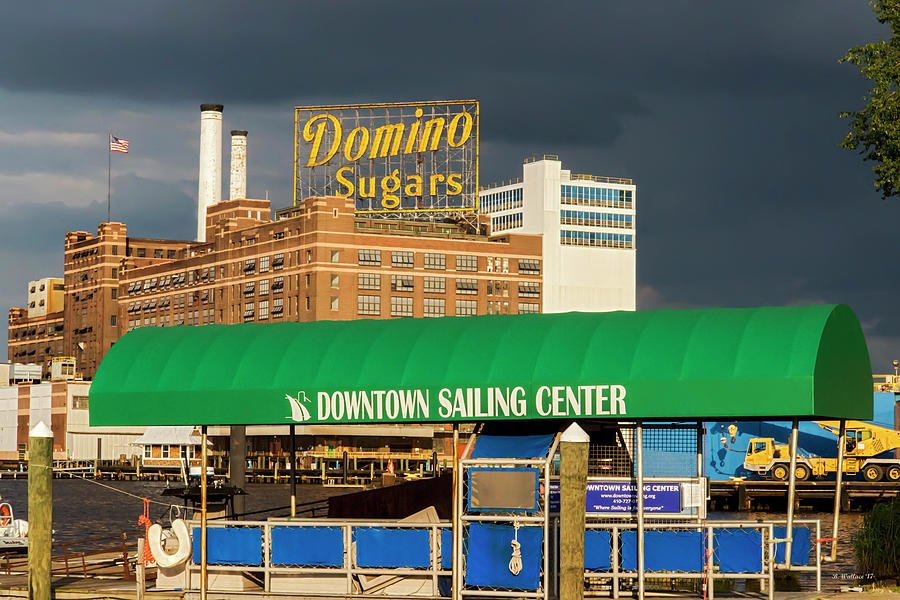 Downtown Sailing - Domino Sugars Photograph by Brian Wallace