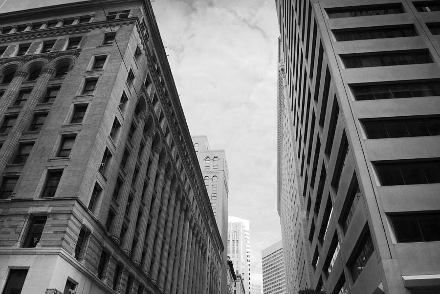 City Photograph - Downtown San Francisco Street View - Black and White 2 by Matt Quest