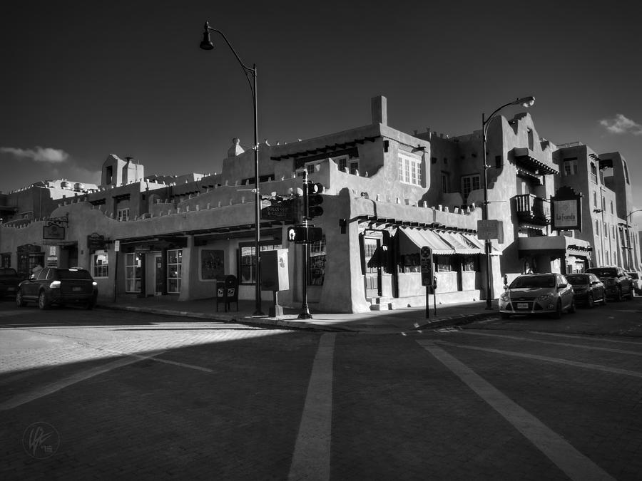 Downtown Santa Fe 001 BW Photograph by Lance Vaughn