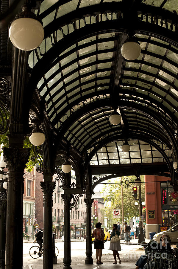 Downtown Seattle at Historical Pioneer Square with Pergola Photograph by Jim Corwin