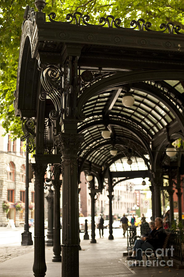 Downtown Seattle Pioneer Square with Pergola Photograph by Jim Corwin