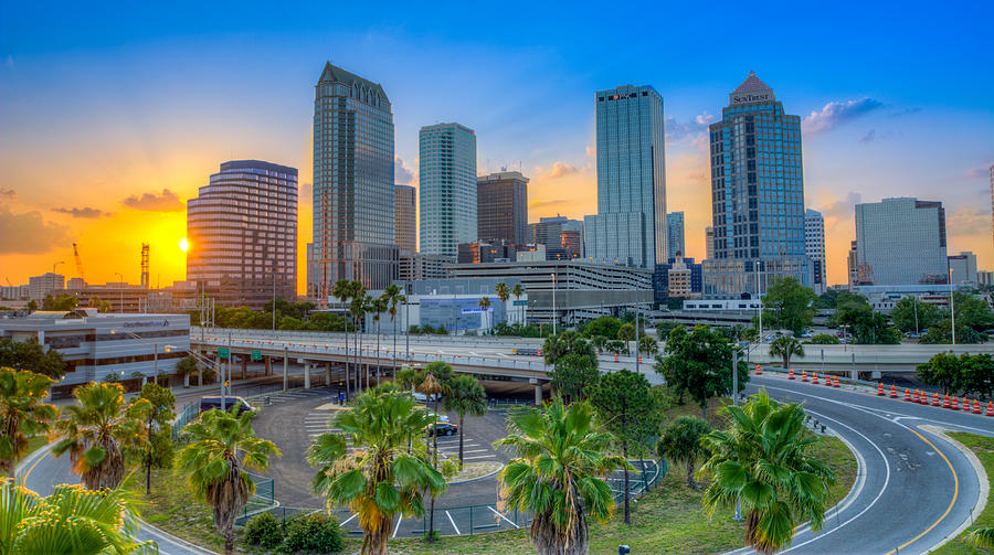 Tampa Photograph - Downtown Tampa Sunset by Lance Raab Photography