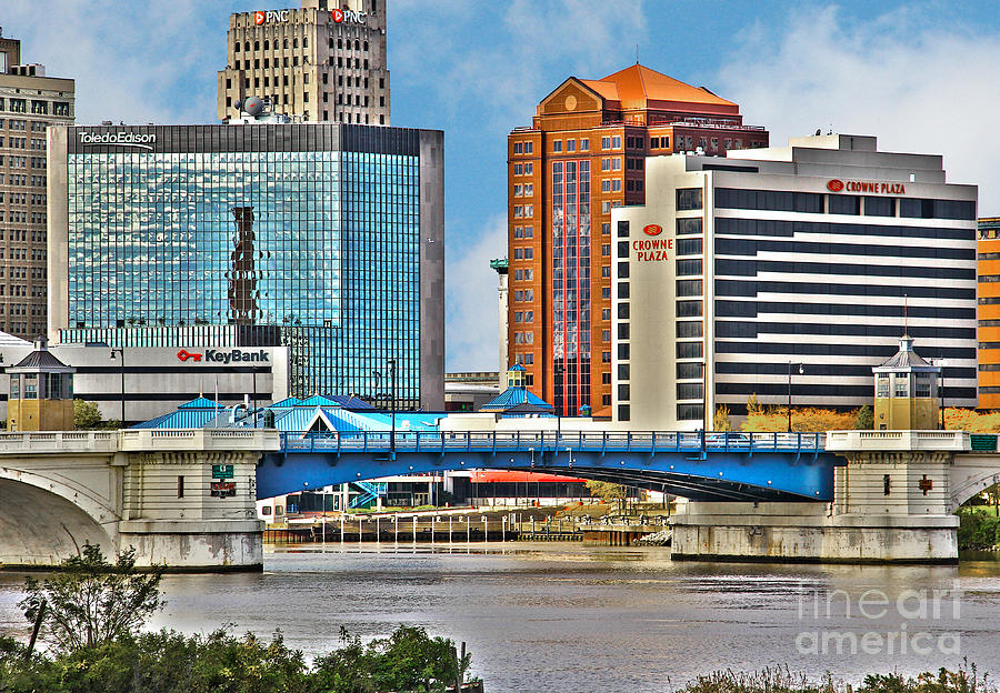 Downtown Toledo Riverfront Photograph by Jack Schultz