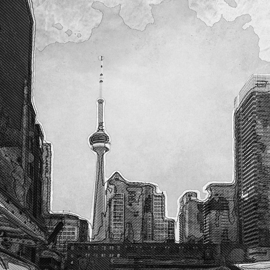 Downtown Toronto In Bw Photograph