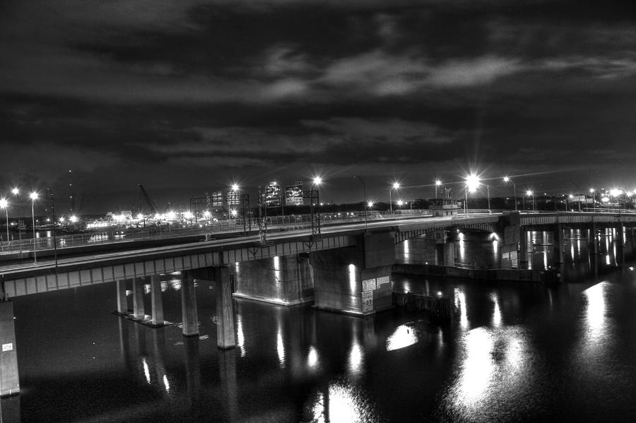 Downtown Tunnel Bridge Black and White Photograph by Shannon Louder