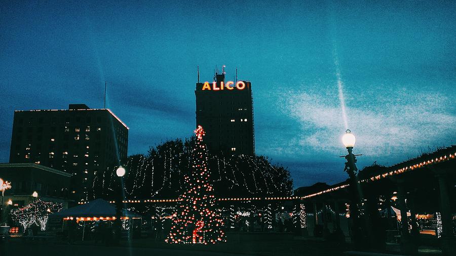 Downtown Waco, TX at Christmas Photograph by Ashley Fanous