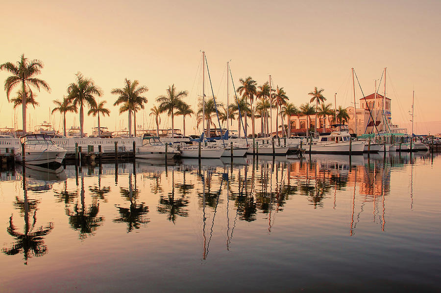 Downtown Waterfront Vintage Photograph by HH Photography of Florida