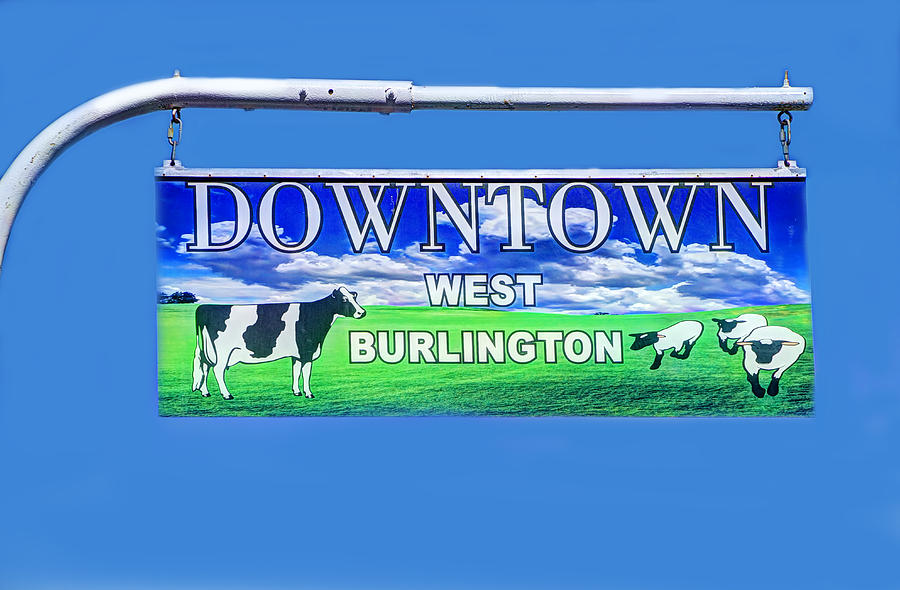 Sign Photograph - Downtown West Burlington by David Simons