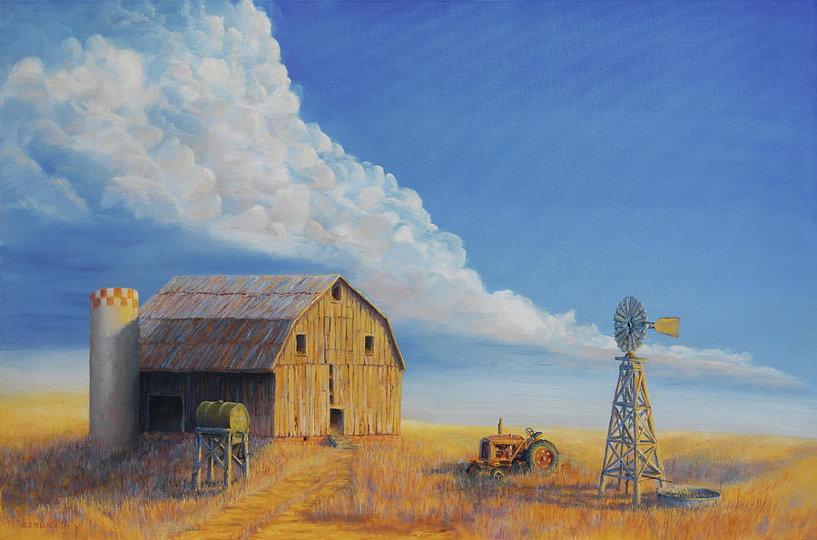 Famous Paintings Painting - Downtown Wyoming by Jerry McElroy