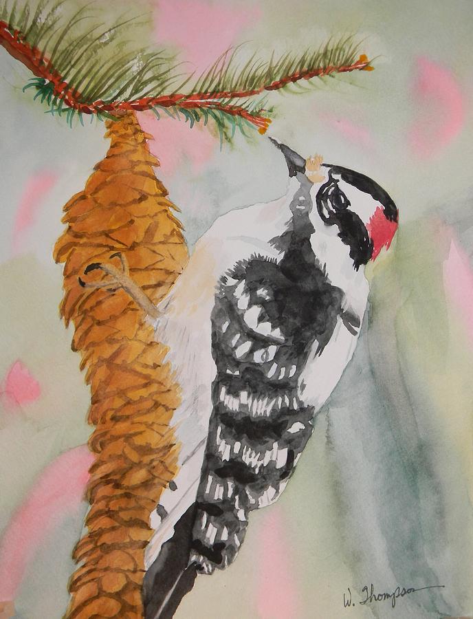 Downy Woodpecker Closeup Painting By Warren Thompson Fine Art America