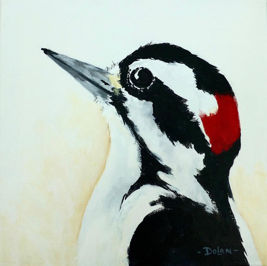 Downy  Woodpecker Painting by Pat Dolan