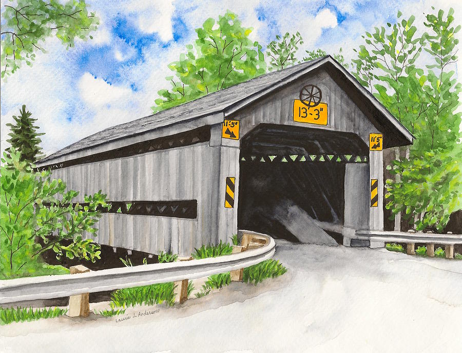 Doyle Road Bridge Painting by Laurie Anderson