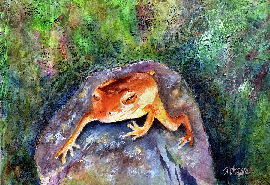 Dozing On A Rock Painting by Arline Wagner