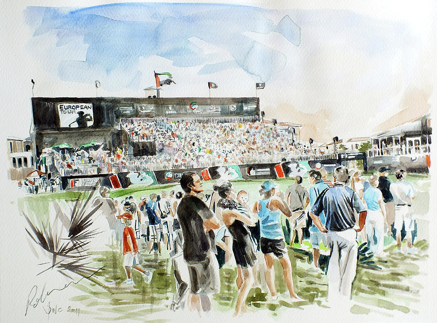 DP World Tour Championship 2011 Painting by Mark Robinson
