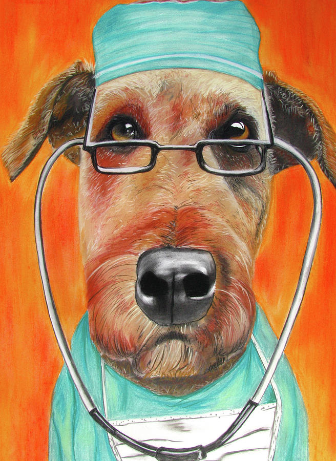 Dog Painting - Dr. Dog by Michelle Hayden-Marsan