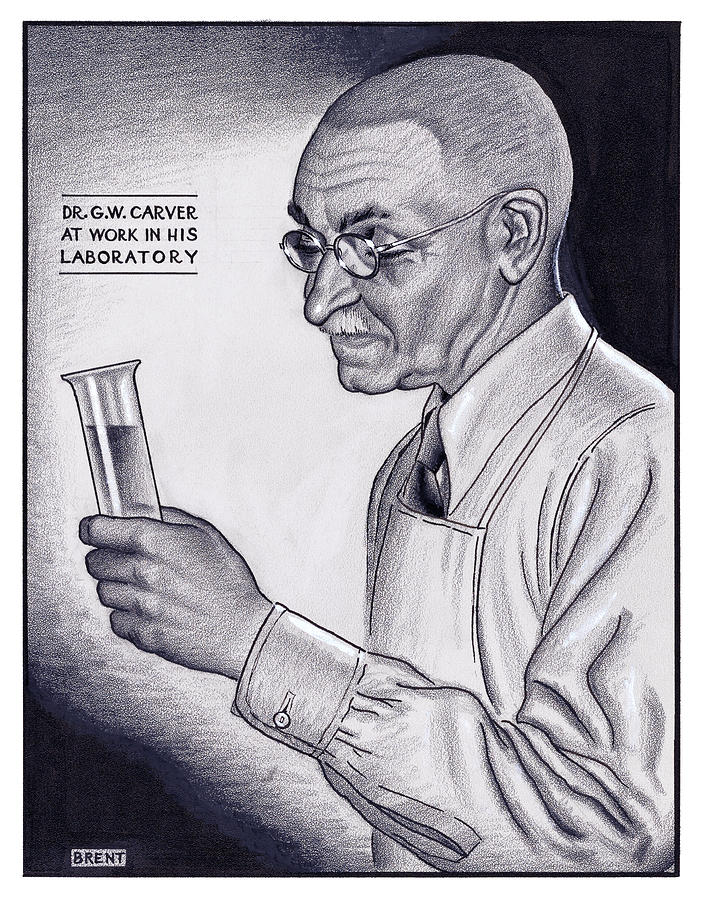 Dr. George Washington Carver at Work in His Laboratory Painting by Orchard Arts