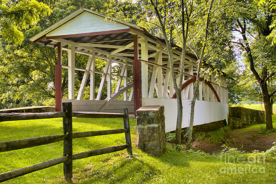 Dr. Kinsley Covered Bridge In The Forest Photograph by Adam Jewell