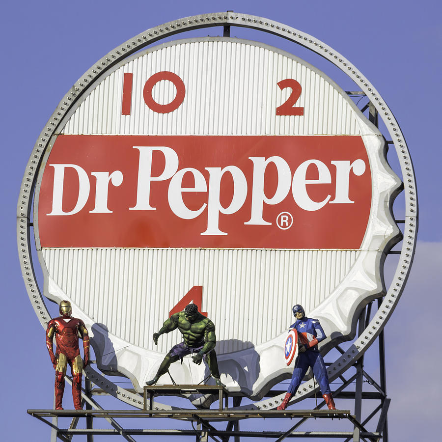 Avengers Photograph - Dr Pepper and the Avengers Squared by Teresa Mucha