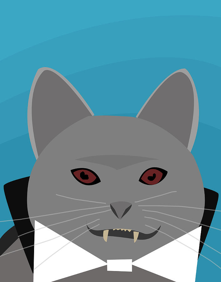 Dracula Cat Digital Art