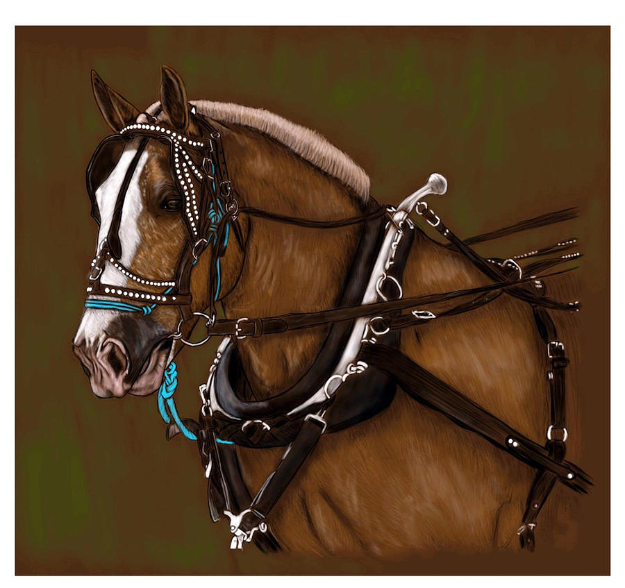 Draft horse Digital Art by Simona Veisman