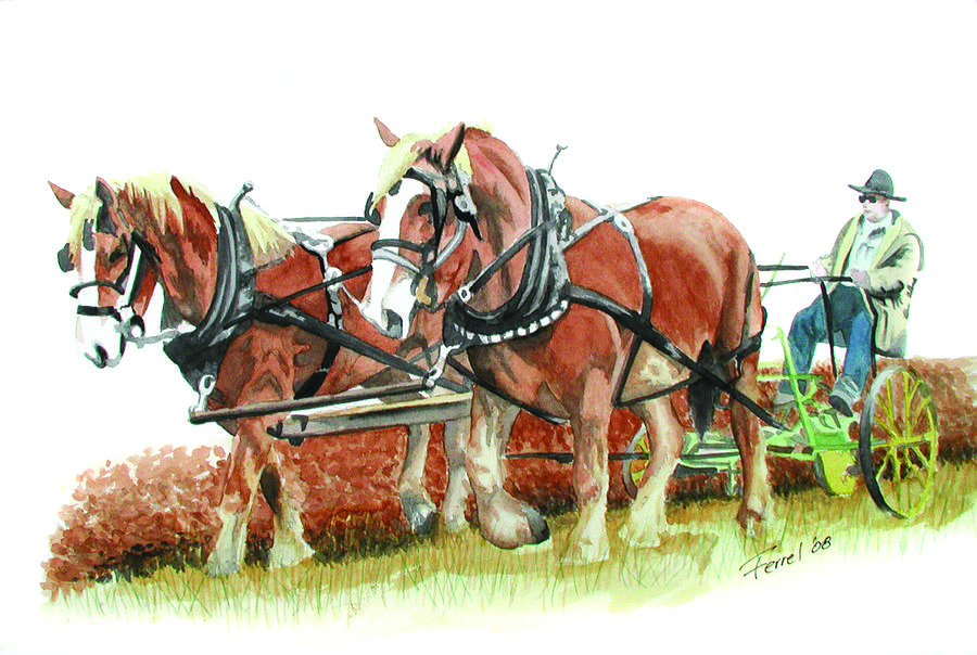 Draft Horses Painting by Ferrel Cordle