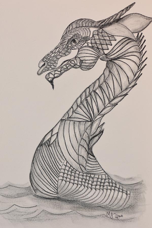 Dragon 16-02 Drawing by Maria Urso