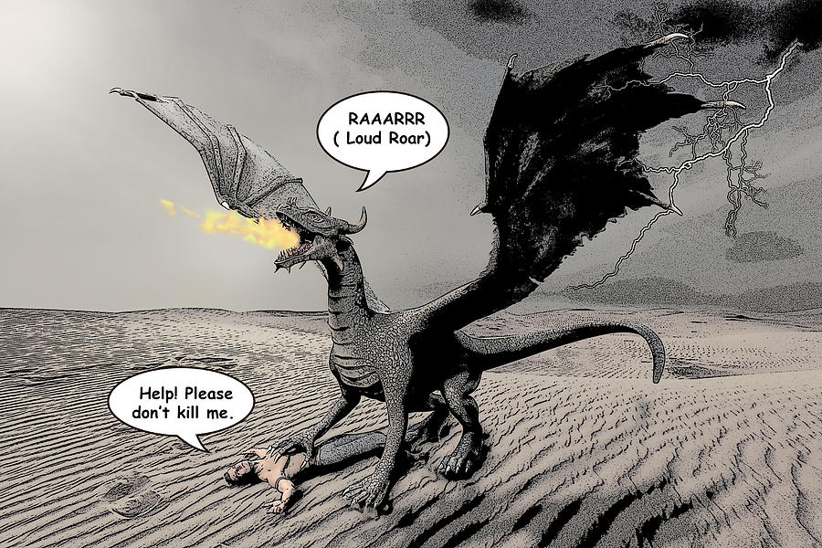 Dragon And Prey Comic Illustration Digital Art