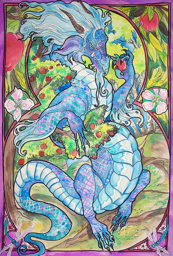 Dragon Apples Painting by Jenn Cunningham