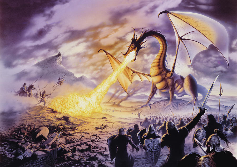 Dragon Battle Photograph By Mgl Meiklejohn Graphics Licensing - Pixels